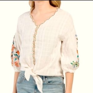 Max Studio Embroidered Top